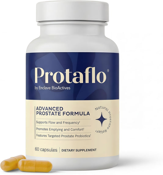 Prostate Support for Men, Urinary Flow & Bladder Care, 60 Capsules With probiotics, black walnut, nettle, turmeric, lycopene, pumpkin seed, vitamin D3 & K2, zinc & selenium.