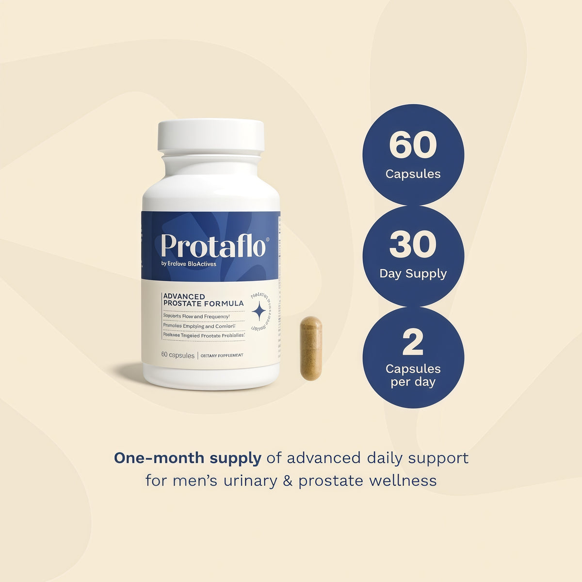 Prostate Support for Men, Urinary Flow & Bladder Care, 60 Capsules With probiotics, black walnut, nettle, turmeric, lycopene, pumpkin seed, vitamin D3 & K2, zinc & selenium.