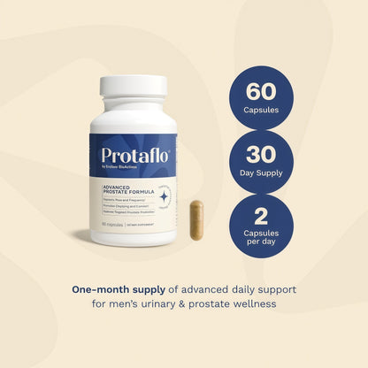Prostate Support for Men, Urinary Flow & Bladder Care, 60 Capsules With probiotics, black walnut, nettle, turmeric, lycopene, pumpkin seed, vitamin D3 & K2, zinc & selenium.